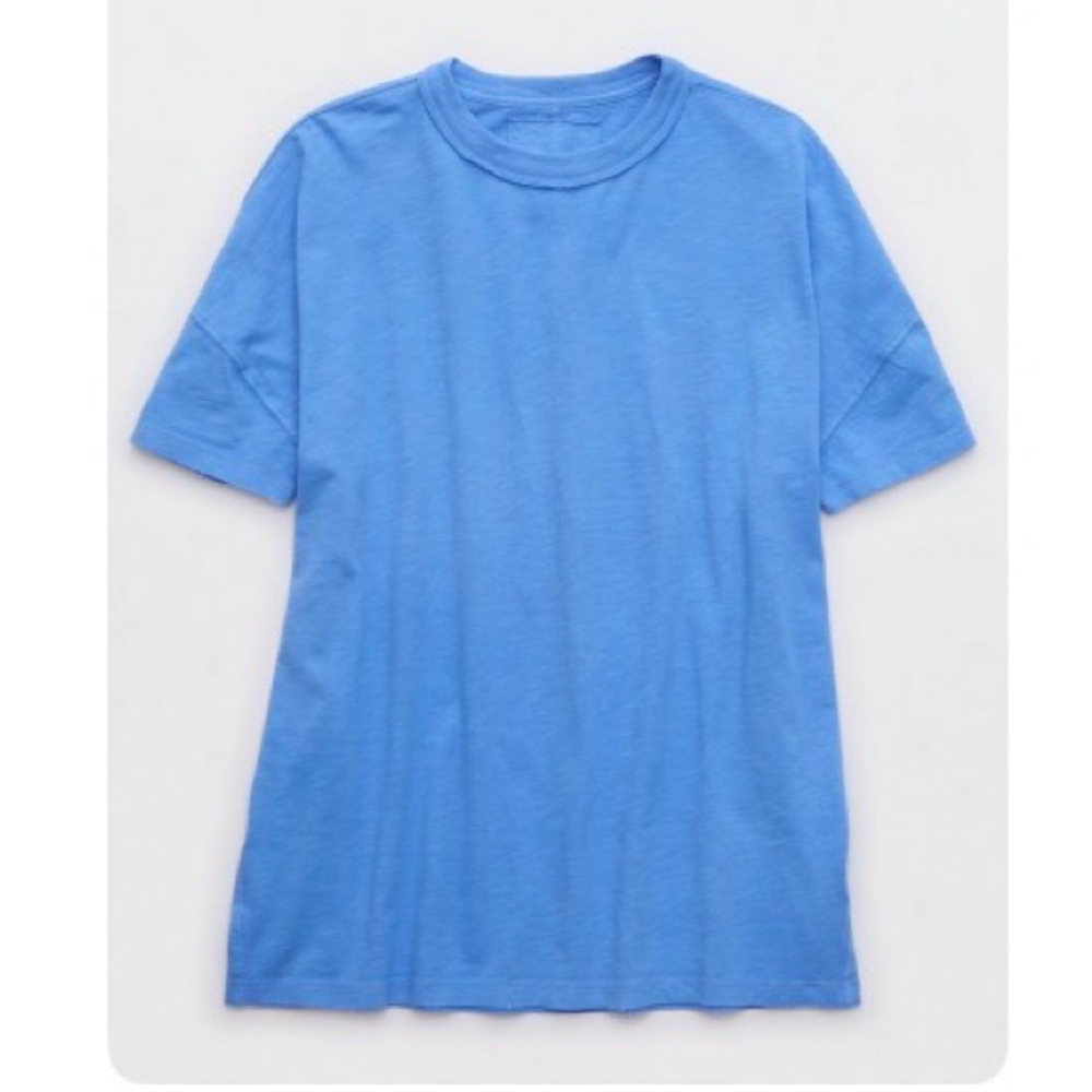 Aerie Oversized Crew boyfriend tee size XS bright blue like new